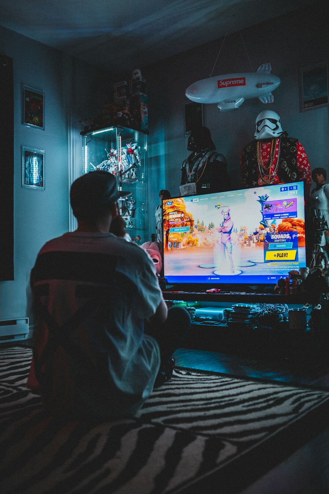 person watching old tv
