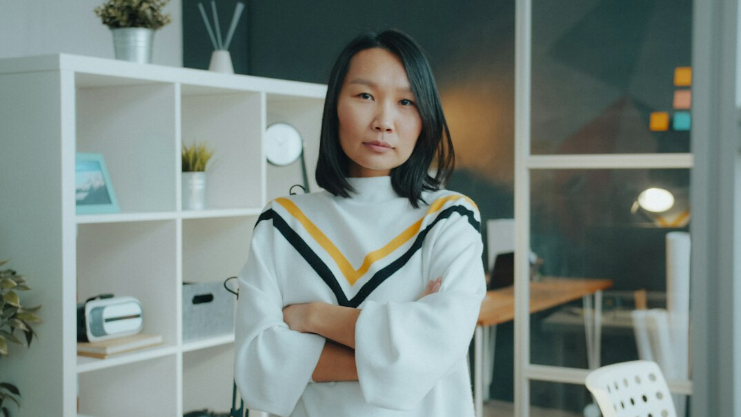 Portrait of a woman editor-in-chief in an office